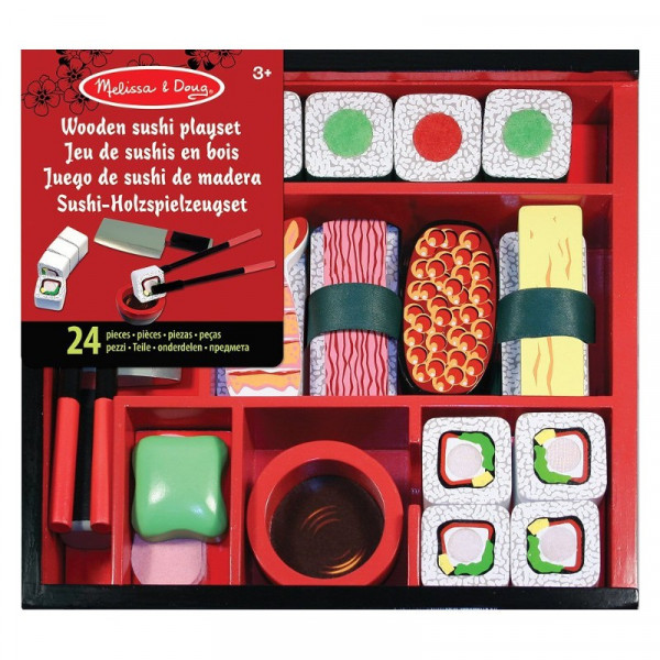 Melissa & Doug rotaļlieta koka suši komplekts ar līpklipšiem 12608