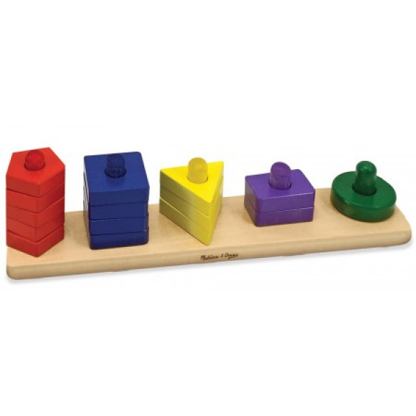 10379 Melissa & Doug ģeometrisko figūru koka piramīda, 2+