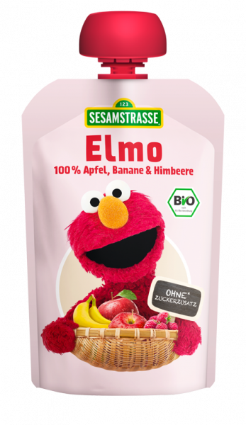 123 SESAMSTRASSE BIO Ābolu, banānu, aveņu biezenis Elmo, 100g, no 12 mēn.