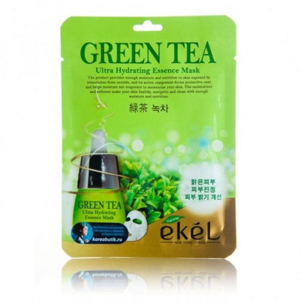 ekel Green Tea Tonizējoša un mitrinoša auduma maska taukainai un kombinētai sejas ādai