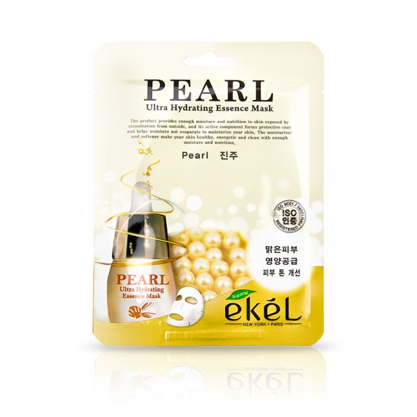 Ekel Pearl Ultra Hydrating Mask Осветляющая тканевая маска с жемчугом от пигментации и веснушек(2022.26.augusts)