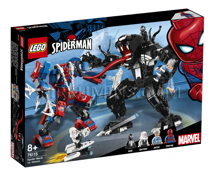 76115 LEGO® Super Heroes Zirnekļrobots pret Venom, no 8+ gadiem NEW 2019!