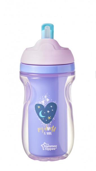 Tommee Tippee Explora Termokrūzīte ar salmiņu, sirsniņa ,no 12 mēn., 260ml, 0256