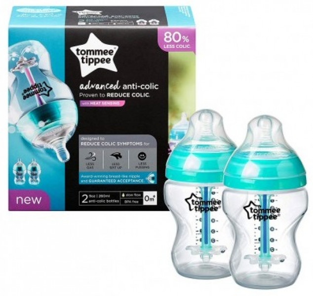 Tommee Tippee CTN Антиколиковая бутылочка,2x260мл, 0+мес.