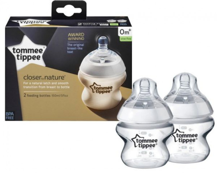 Tommee Tippee CTN Бутылочки для кормления 150 мл., (2 шт.), 0+меc.