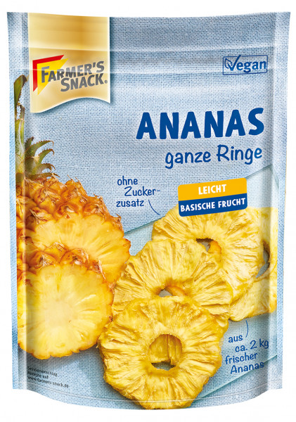 Farmer's Snack žāvētas ananāsu ripiņas, 120g