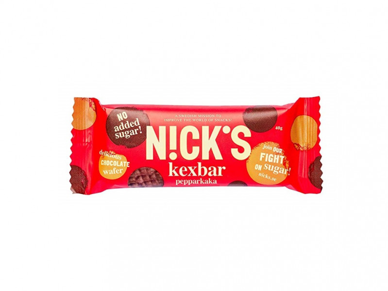 NICK'S vafeļu batoniņš Kexbar ar piparkūku garšu bez pievienota cukura, 40