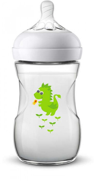 SCF 070/24 Philips Avent Natural barošanas pudelīte 260ml 1+ lēna plūsma DINO