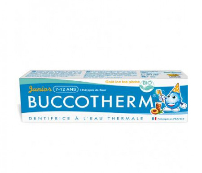 Buccotherm Bio zobu pasta bērniem no 7-12 gadu vecumam ar persiku ledus tējas garšu 50ml