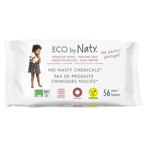 Naty by Nature Babycare ECO Mitrās salvetes bez smaržas, 56 gab. ECO, EKO - BIO