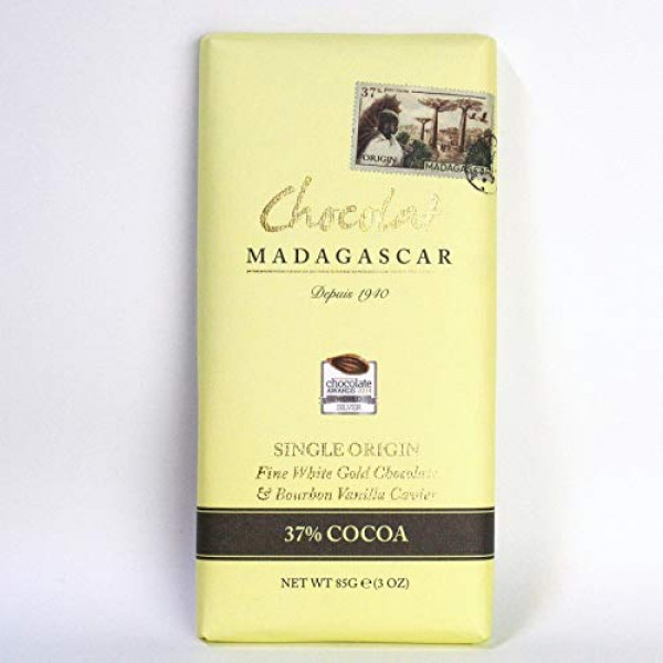 Madagascar 37% baltā šokolāde ar Burbona vaniļu, 85g
