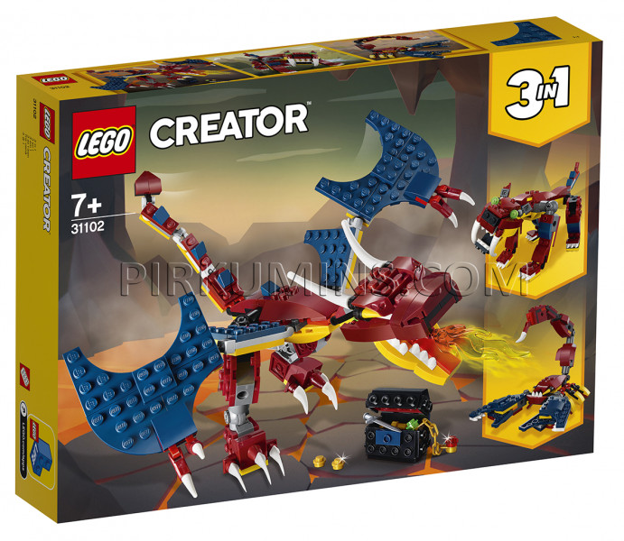 31102 LEGO® Creator Uguns pūķis, no 7+ gadiem NEW 2020! (Maksas piegāde eur 3.99)