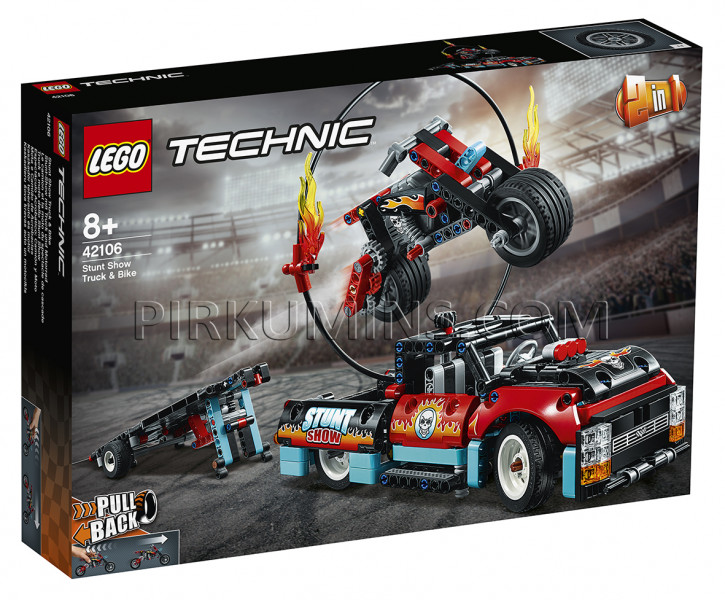 42106 LEGO® Technic Kaskadieru šova kravas auto un motocikls, no 8+ gadiem NEW 2020!