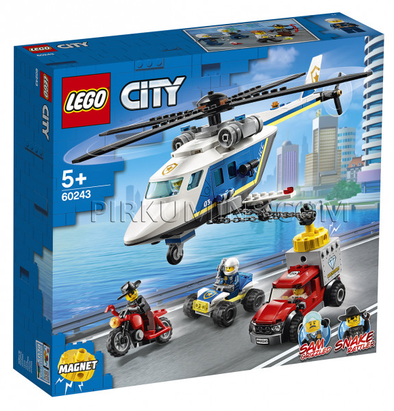 60243 LEGO® City Policijas pakaļdzīšanās ar helikopteru, no 5+ gadiem 2020.gads (Maksas piegāde eur 3.99)