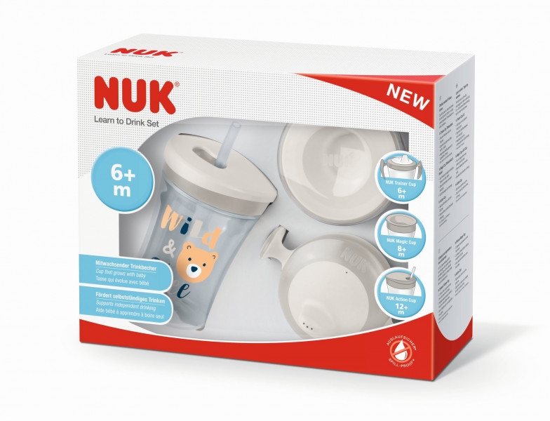 SC95 NUK Mācību krūzīšu komplekts 3in1, no 6 mēn., 230 ml