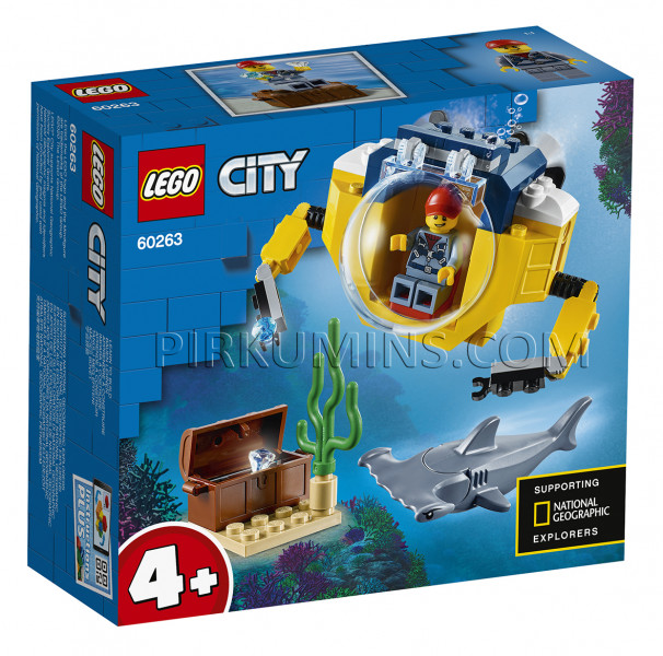 60263 LEGO® City Okeāna mini zemūdene, no 4+ gadiem NEW 2020!(Maksas piegāde eur 3.99)