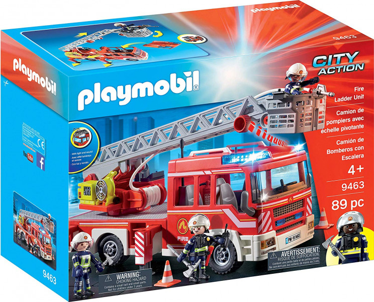 9463 PLAYMOBIL® City Action Ugunsdzēsēju mašīna ar pacēlāju,skaņu un gaismām, no 4+