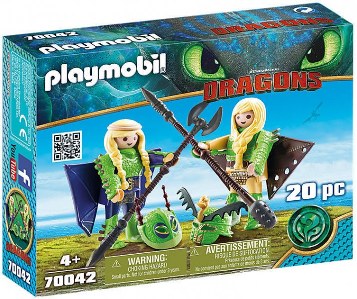 70042 PLAYMOBIL® Dragons Rafnats un Tafnats ar lidojošiem tērpiem, no 4+