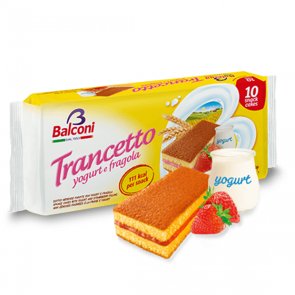 Balconi Trancetto biskvīts ar zemeņu/jogurta pildījumu (26%), 280g