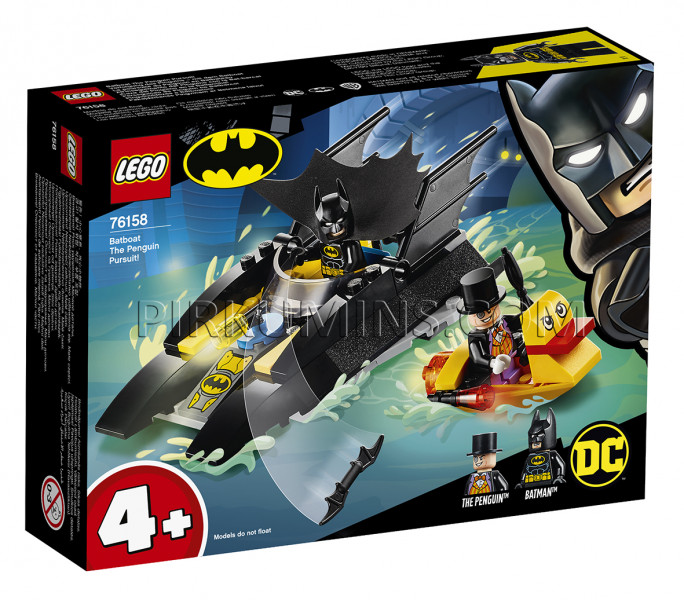 76158 LEGO® Batman Pakaļdzīšanās Pingvīnam ar Betmena laivu!, no 4+ gadiem NEW 2020!
