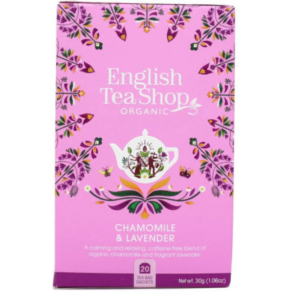 English Tea Shop organiskā Kumelīšu un lavandas tēja, 20 maisiņi
