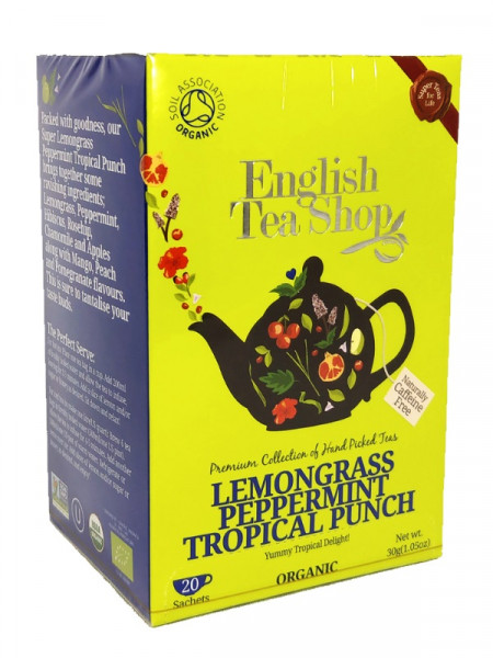 English Tea Shop organiskā Citronzāles, piparmētru tropskais punšs tēja, 20 maisiņi