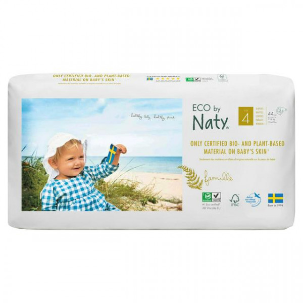 Naty by Nature Babycare 4 экологические подгузники (7-18 кг), 44 шт., ECO, EKO - BIO