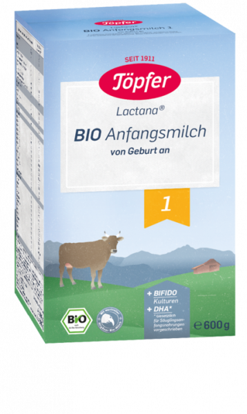 Topfer Lactana 1, БИО молочная смесь для младенцев от рождения, 600 г
