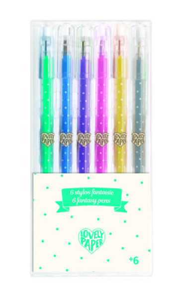 Djeco pildspalvas ar spīdumiem 6krāsas no 6 gadiem, DD03755
