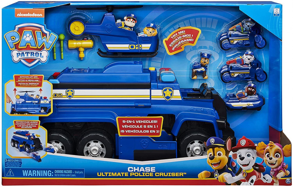PAW PATROL 5in1 policijas transportlīdzeklis ar gaismu un skaņu, 6058329