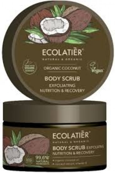 ECOLATIER COCONUT pīlinga skrubis ķermenim, barojošs un atjaunošs, 300g