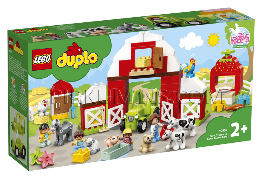 10952 LEGO® DUPLO Šķūnis, traktors un lauku sētas dzīvnieku aprūpe, no 2+ gadiem NEW 2021!(Maksas piegāde eur 3.99)