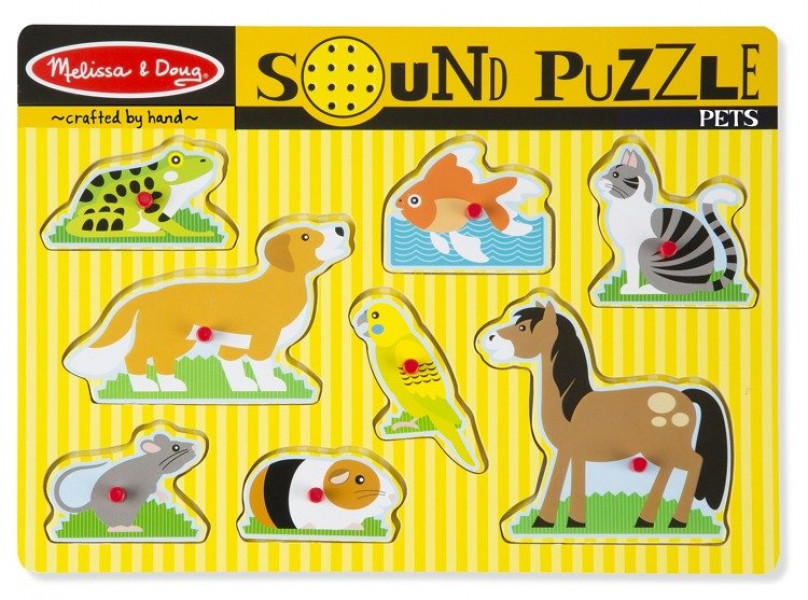 Melissa & Doug muzikālā koka puzle ar Dzīvnieku skaņām no 2gadiem; 10730