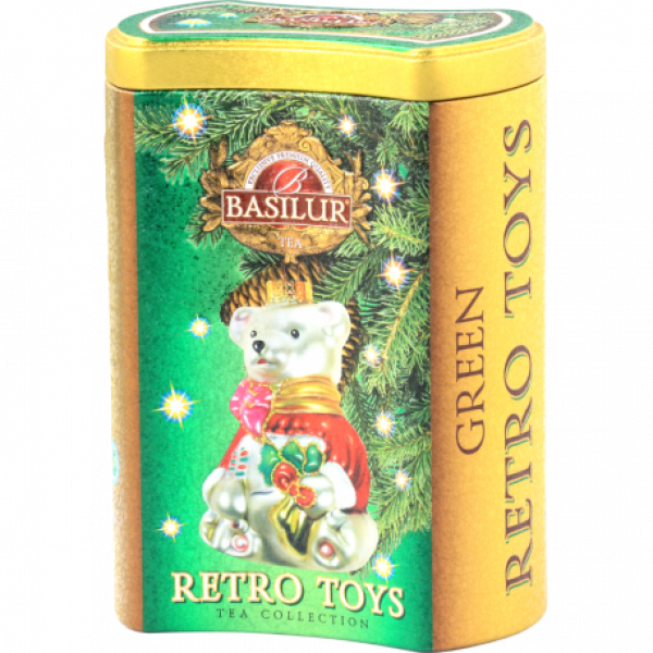 Basilur Retro Toys zaļā tēja ar piedevām metāla iepakojumā, 75g