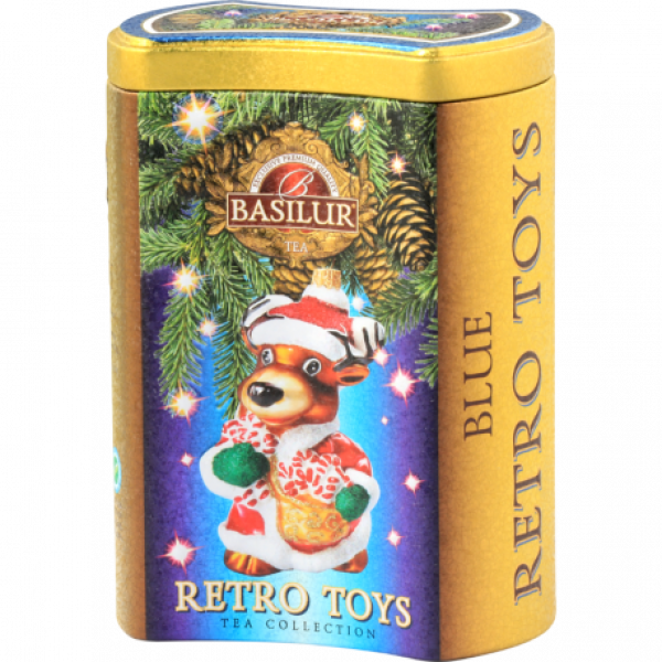 Akcija! Basilur Retro Toys melnā tēja ar piedevām metāla iepakojumā, 75g