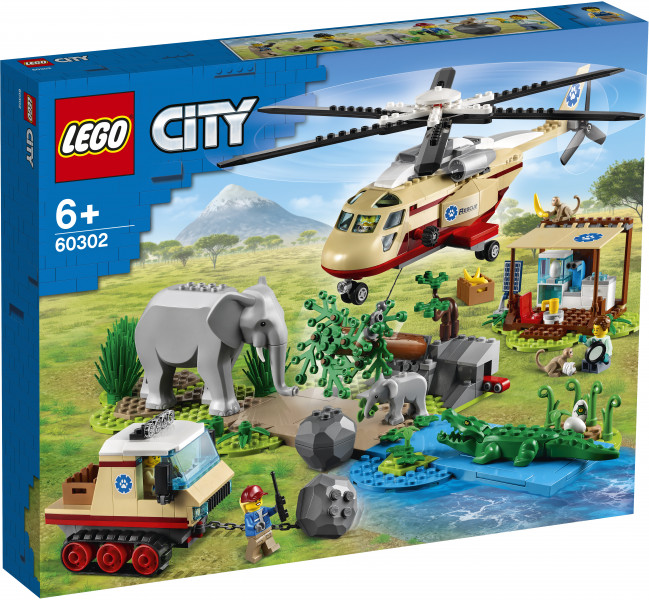 60302 LEGO® City Операция по спасению зверей, c 6+ лет NEW 2021! (Maksas piegāde eur 3.99)