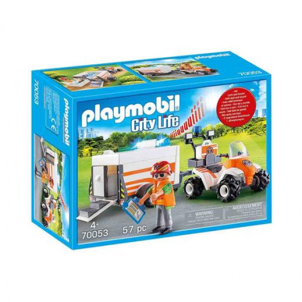 70053 PLAYMOBIL® City Life Ātrās palīdzības kvadracikls ar piekabi, no 4+