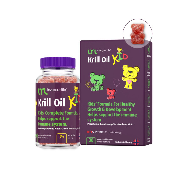 LYL Krill Oil KID, želejas lācīši, N30