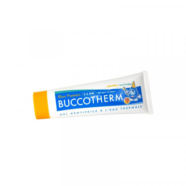 Izpārdošana! Buccotherm Peach zobu pasta bērniem no 2-6 gadu vecumam ar persiku garšu, 50ml