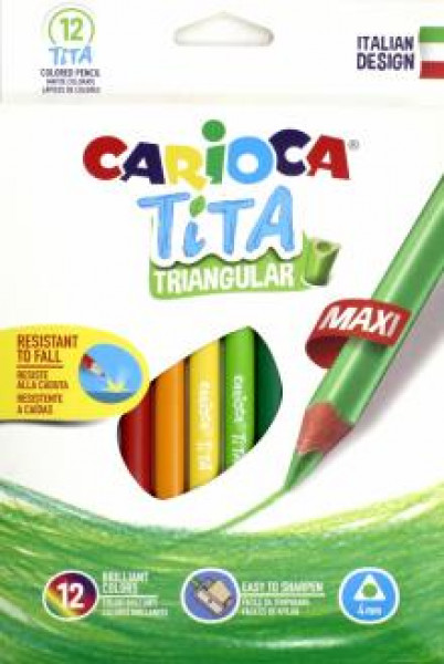 Carioca Krāsainie zīmuļi Maxi, triecienizturīgi12 цветов