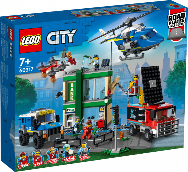 60317 LEGO® City Policijas pakaļdzīšanās bankā, 7+ gadiem, NEW 2022!(Maksas piegāde eur 3.99)