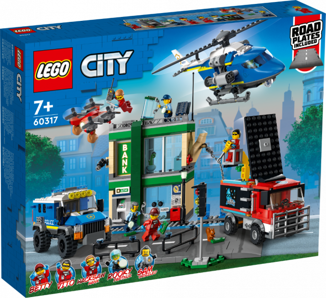 60317 LEGO® City Полицейская погоня в банке, c 7+ лет, NEW 2022!(Maksas piegāde eur 3.99)