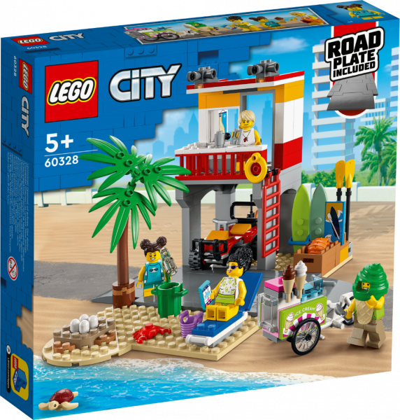 60328 LEGO® City Пост спасателей на пляже , 5+ лет, NEW 2022!(Maksas piegāde eur 3.99)