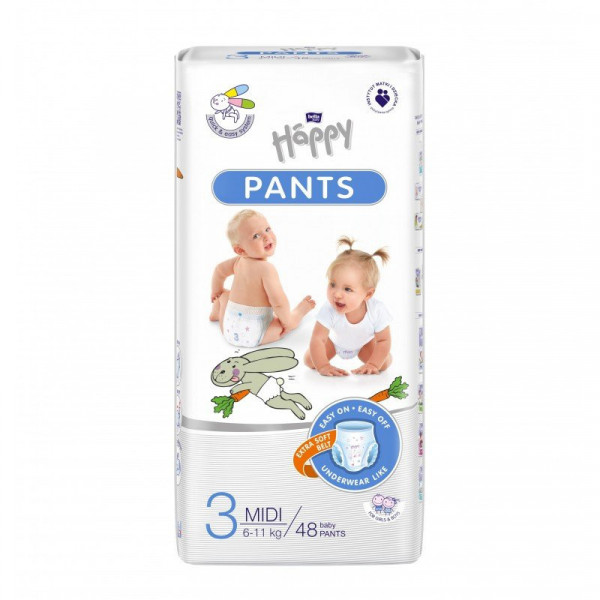 Bella Baby Happy Pants 3 Midi biksītes 6-11 kg, 48 gab.