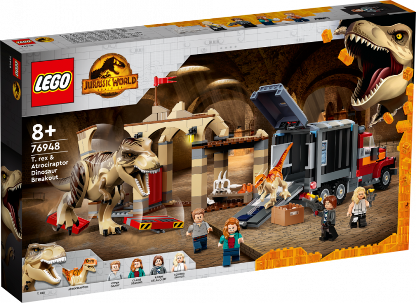 76948 LEGO® Jurassic World Tiranozaura un atrociraptora izlaušanās