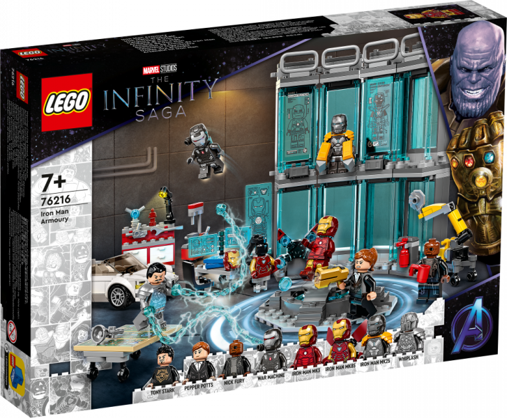 76216 LEGO® Marve lАрсенал Железного человека, с 7+ лет, NEW 2022! (Maksas piegāde eur 3.99)