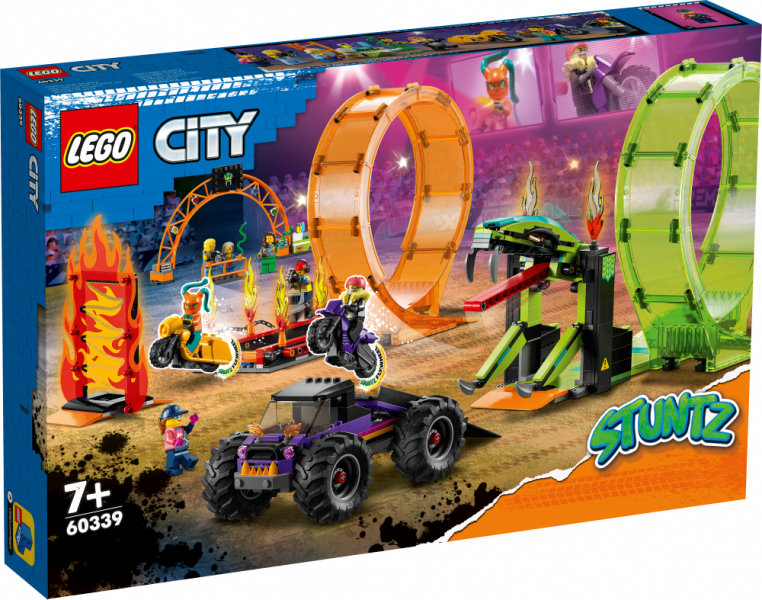 60339 LEGO® City Трюковая арена «Двойная петля», с 7+ лет, NEW 2022! (Maksas piegāde eur 3.99)