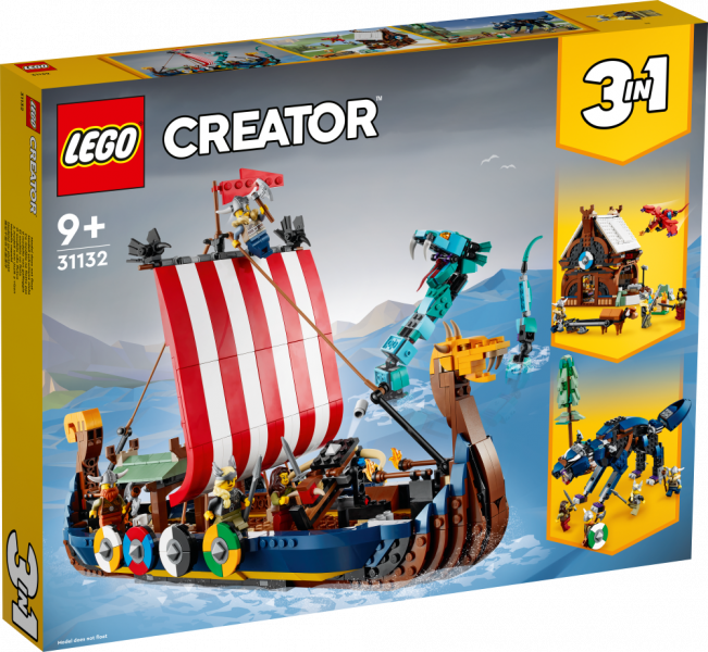 31132 LEGO® Creator Vikingu kuģis un Midgardas čūska, no 9+ gadiem, NEW 2022! (Maksas piegāde eur 3.99)