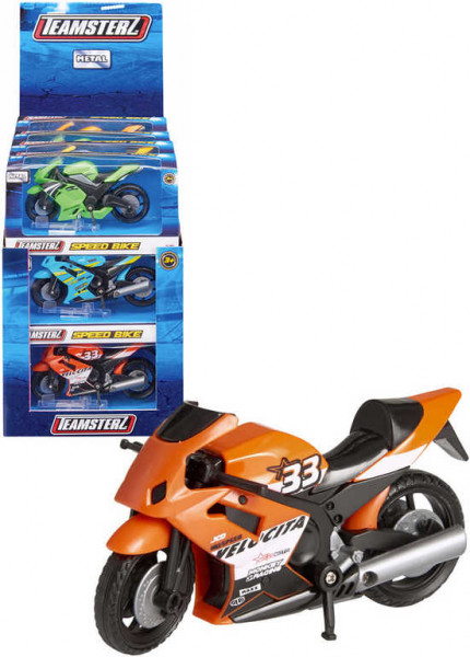 Teamsterz Motocikls apm. 13cm gars, Oranžā krāsā 3+ gadiem (cena par 1gab.)