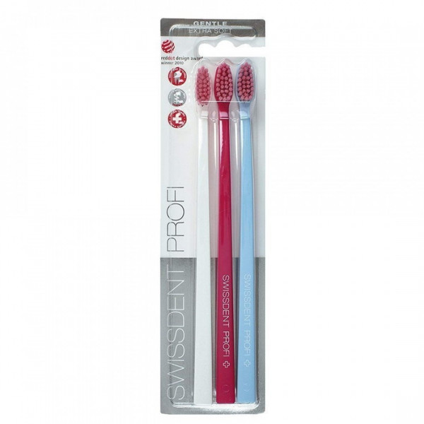 SWISSDENT PROFI Colors extra Softzobu birstīšu komplekts mīkstas, 3gb (dažādas krāsas)